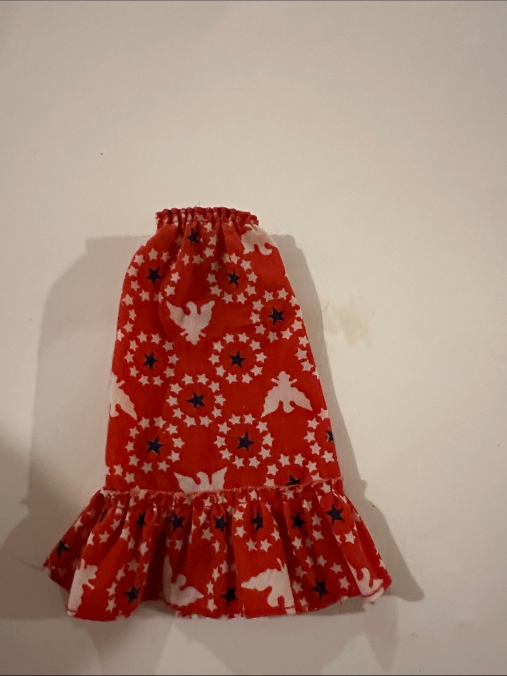 Vintage Barbie 1976 skirt for Skipper Red Star & Dove Ruffled bicentennial skirt